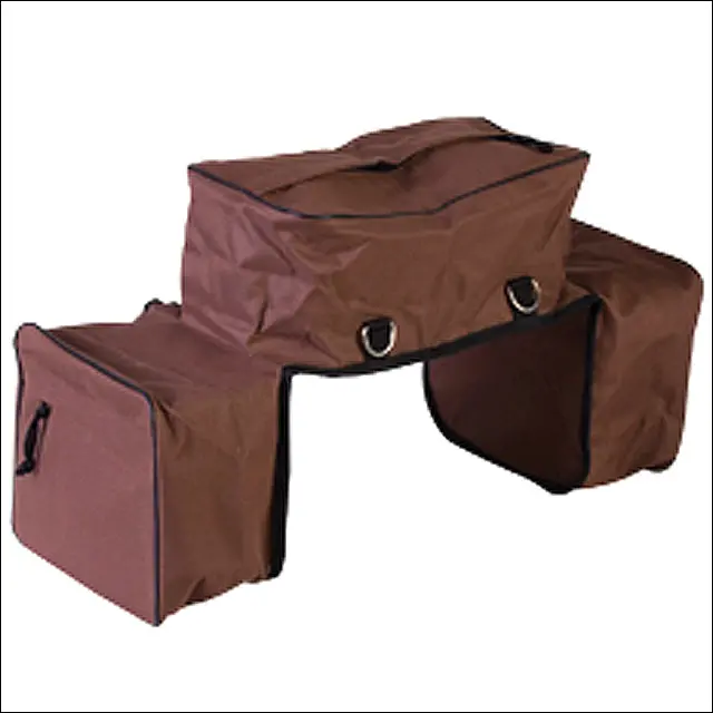 Hilason Western Horse Tack 600D Insulated Combo Saddle Bag Brown 1