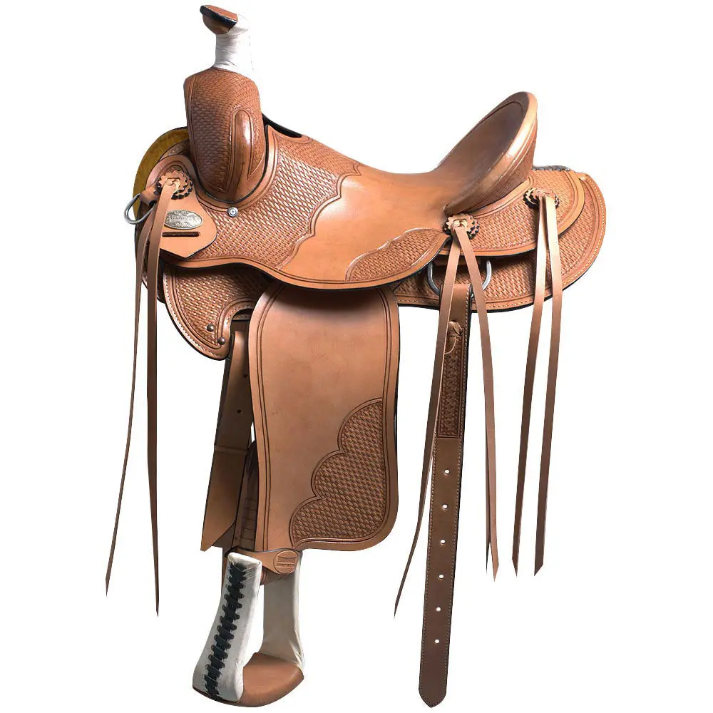 Hilason Western Horse Saddle American Leather Ranch Roping Cowboy | Hand Tooled Wade & For Horses 1