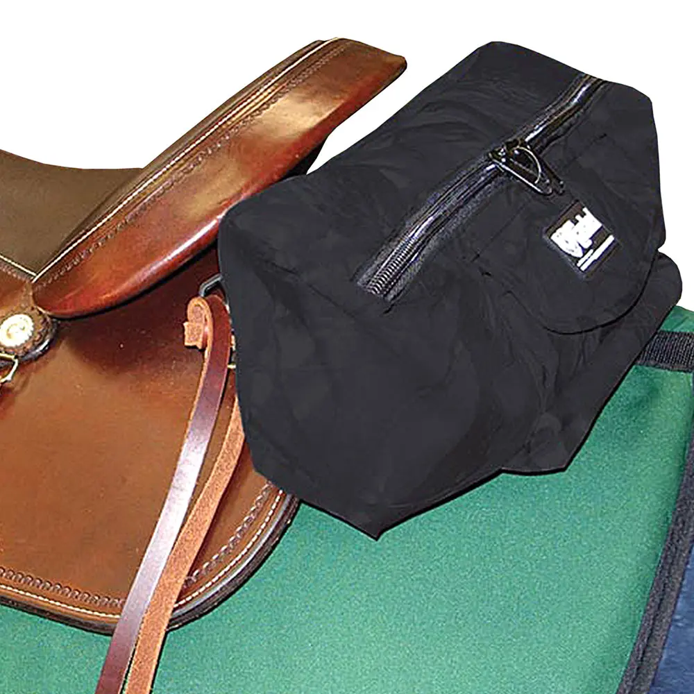 15X6x4 Classic Equine Cantle Bag W/ Jacket Roll Up Liner Black 1