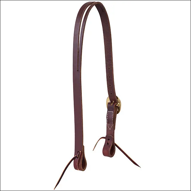 1" Weaver Working Cowboy Split Ear Horse Oiled Leather Headstall Solid Brass 1