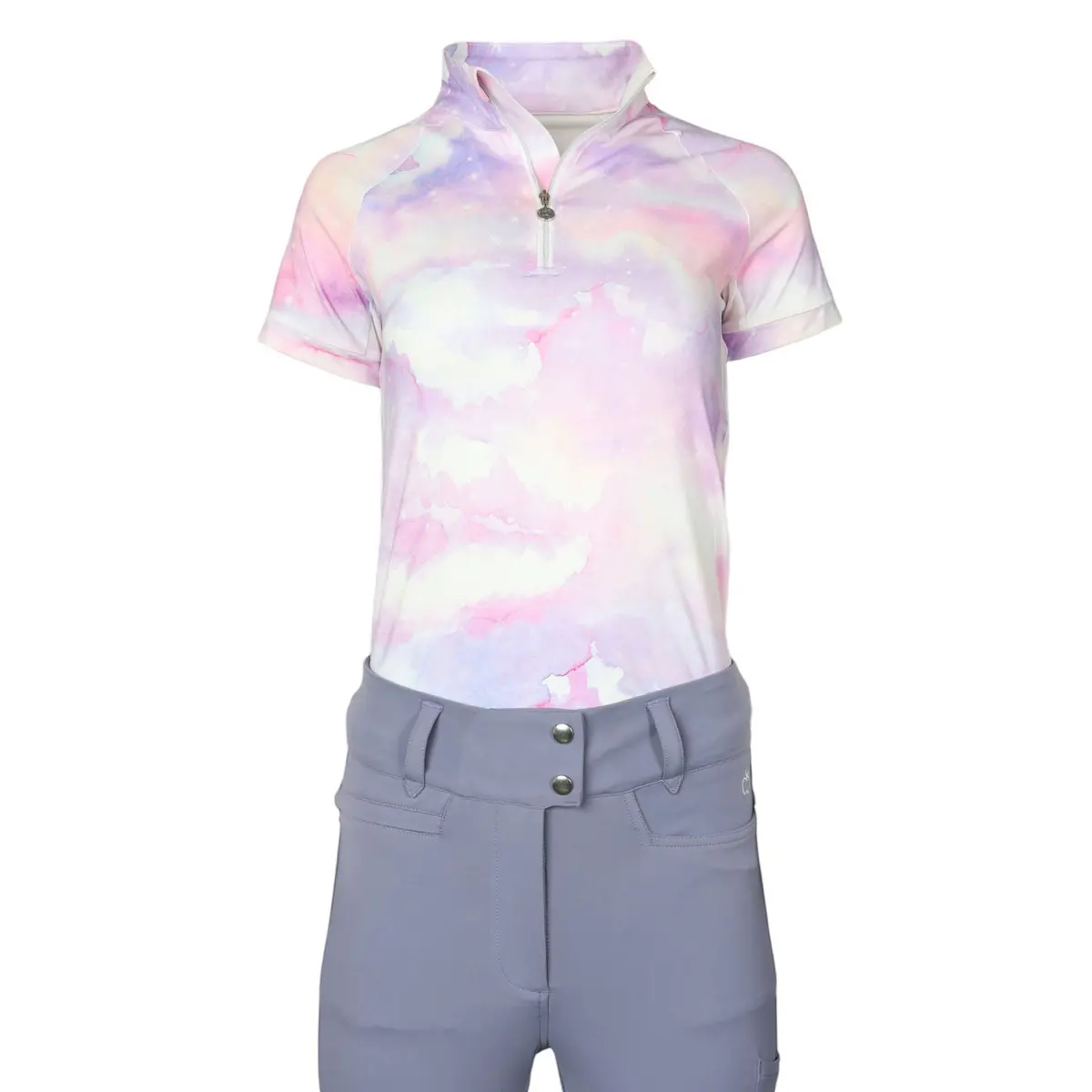 Dapplebay Lavender Haze 1/4 Zip Light Riding Top-Short Sleeve 1
