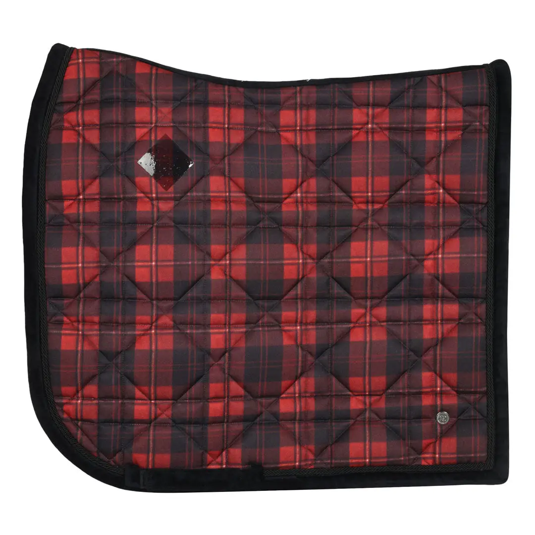 Dapplebay Holiday Plaid Dressage Saddle Pad-Red 1