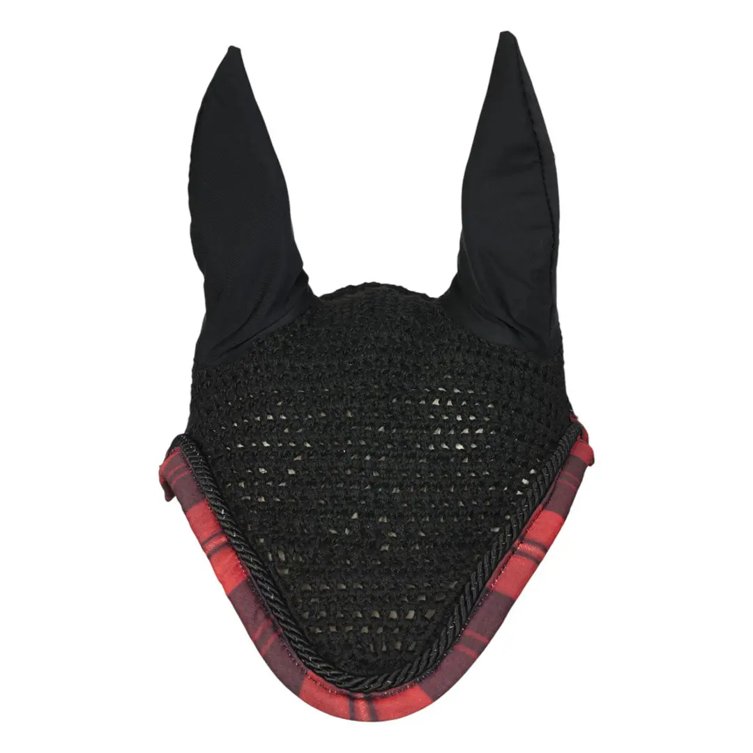 Dapplebay Holiday Plaid Pony Fly Veil - Red 1
