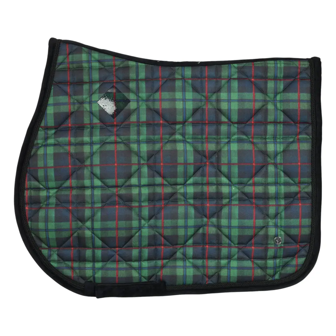 Dapplebay Holiday Plaid Pony Saddle Pad-Green 1