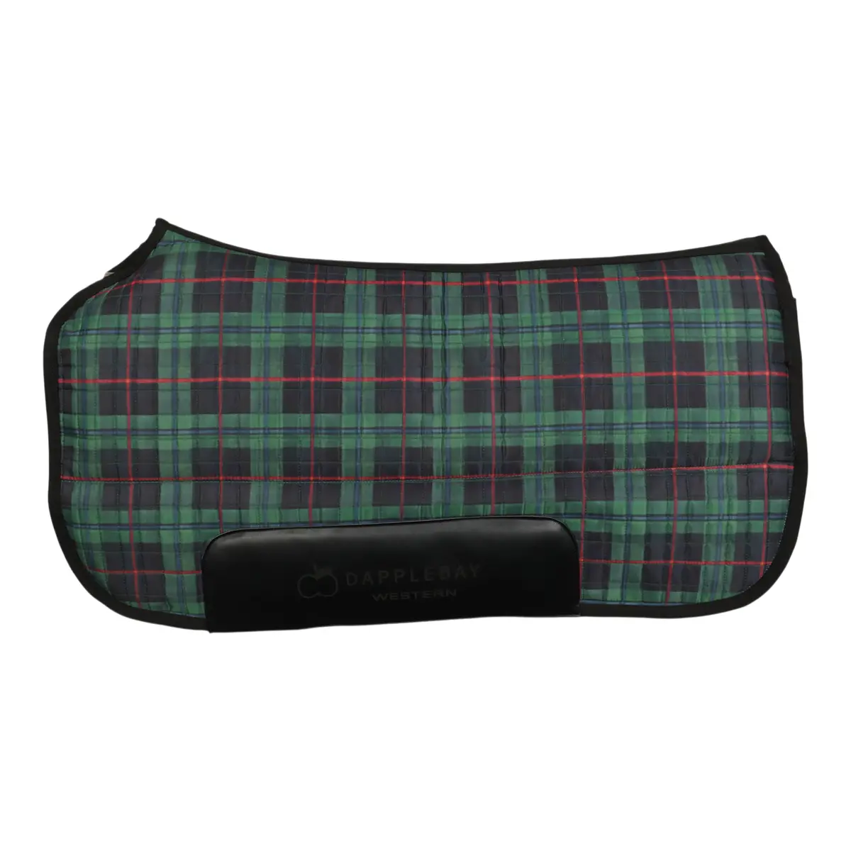 Dapplebay Holiday Plaid Western Saddle Pad - Green 1