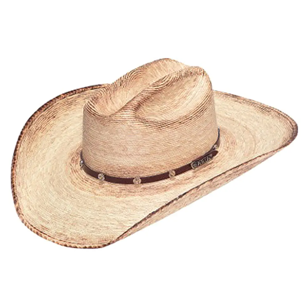 M&F Western Cowboy Hats Ariat Fired Palm Leaf Leather Band Star Concho 1