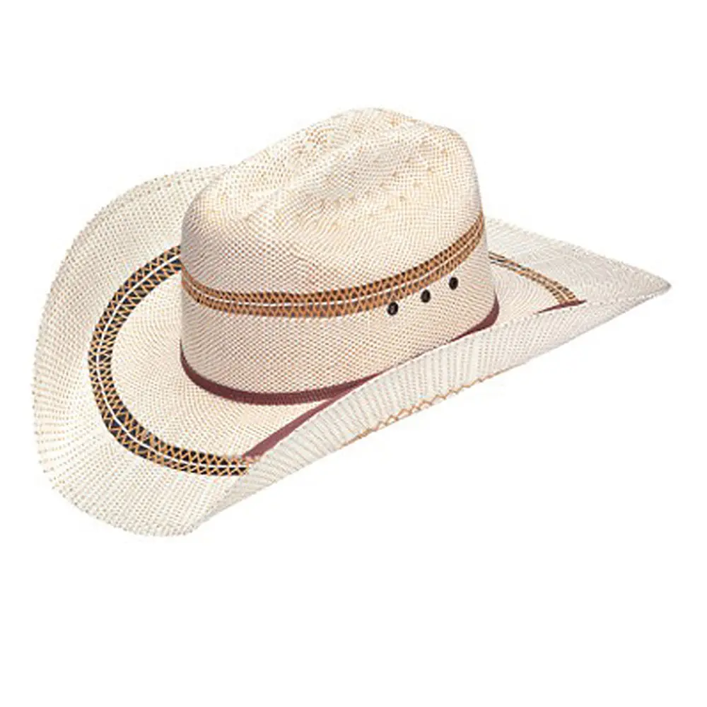 M&F Western Cowboy Hats Ariat Mens Two Tone Bangora Straw Natural 1