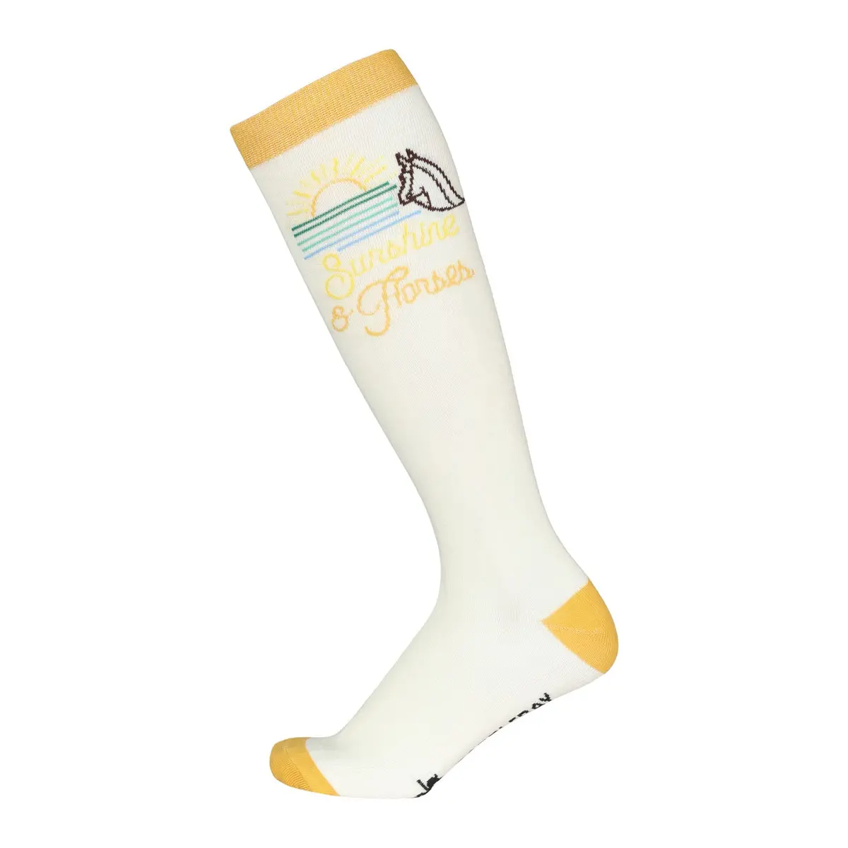 Dapplebay  Knit Boot Socks-Sunshine & Horses 1