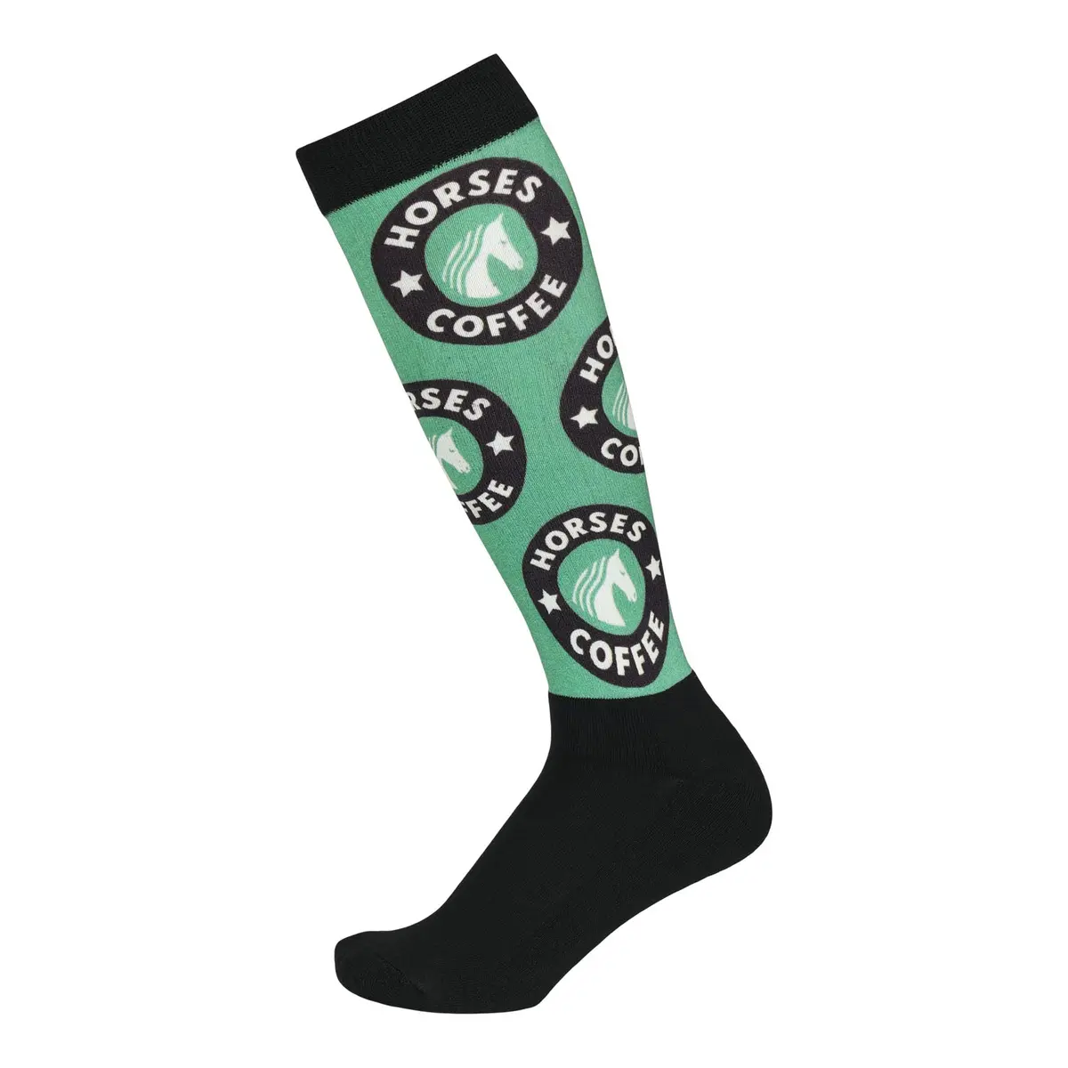 Dapplebay Slick Boot Socks-Horses & Coffee 1