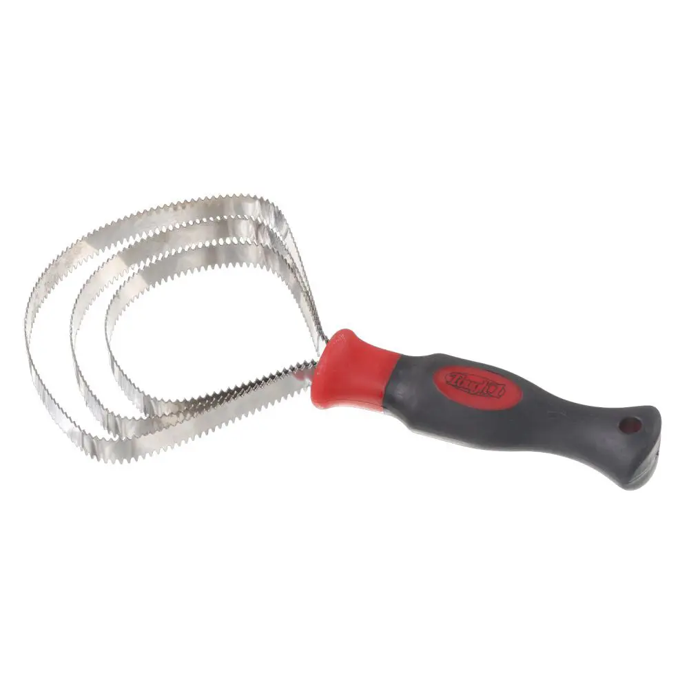 Tough 1 Horse Tack Great Grips Metal Curry 3 Ss Blade W/ Handle Black Red 1