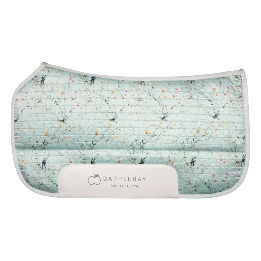 Dapplebay Dragonfly Meadow Western Saddle Pad-Green 1