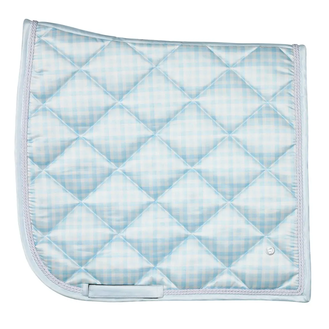 Dapplebay Gingham Dressage Saddle Pad-Blue/White 1
