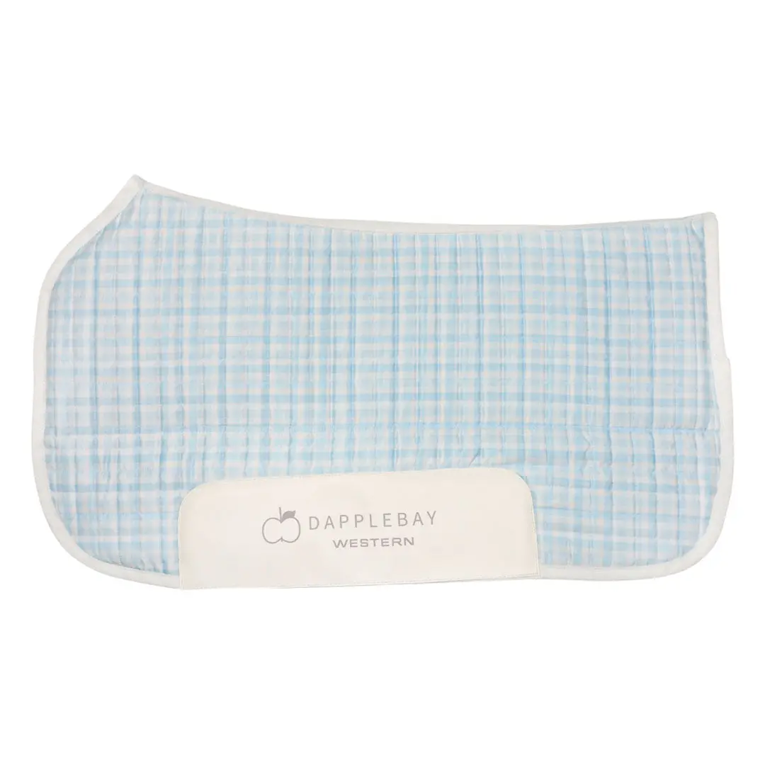 Dapplebay Gingham Western Saddle Pad-Blue/White 1