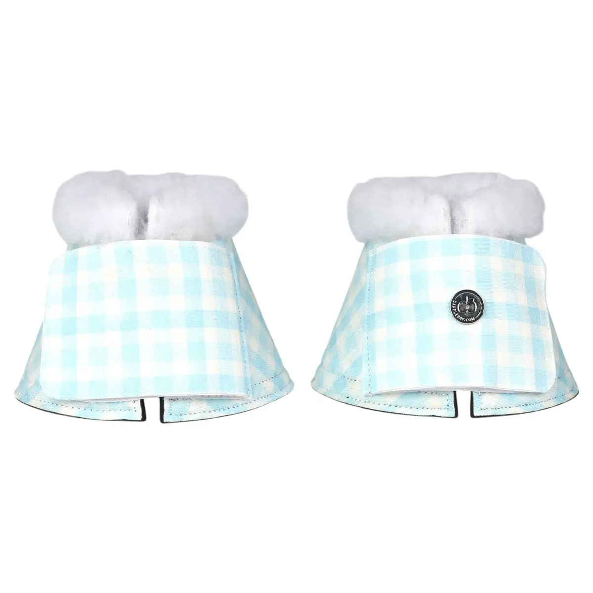 Dapplebay Gingham Bell Boots-Blue/White 1