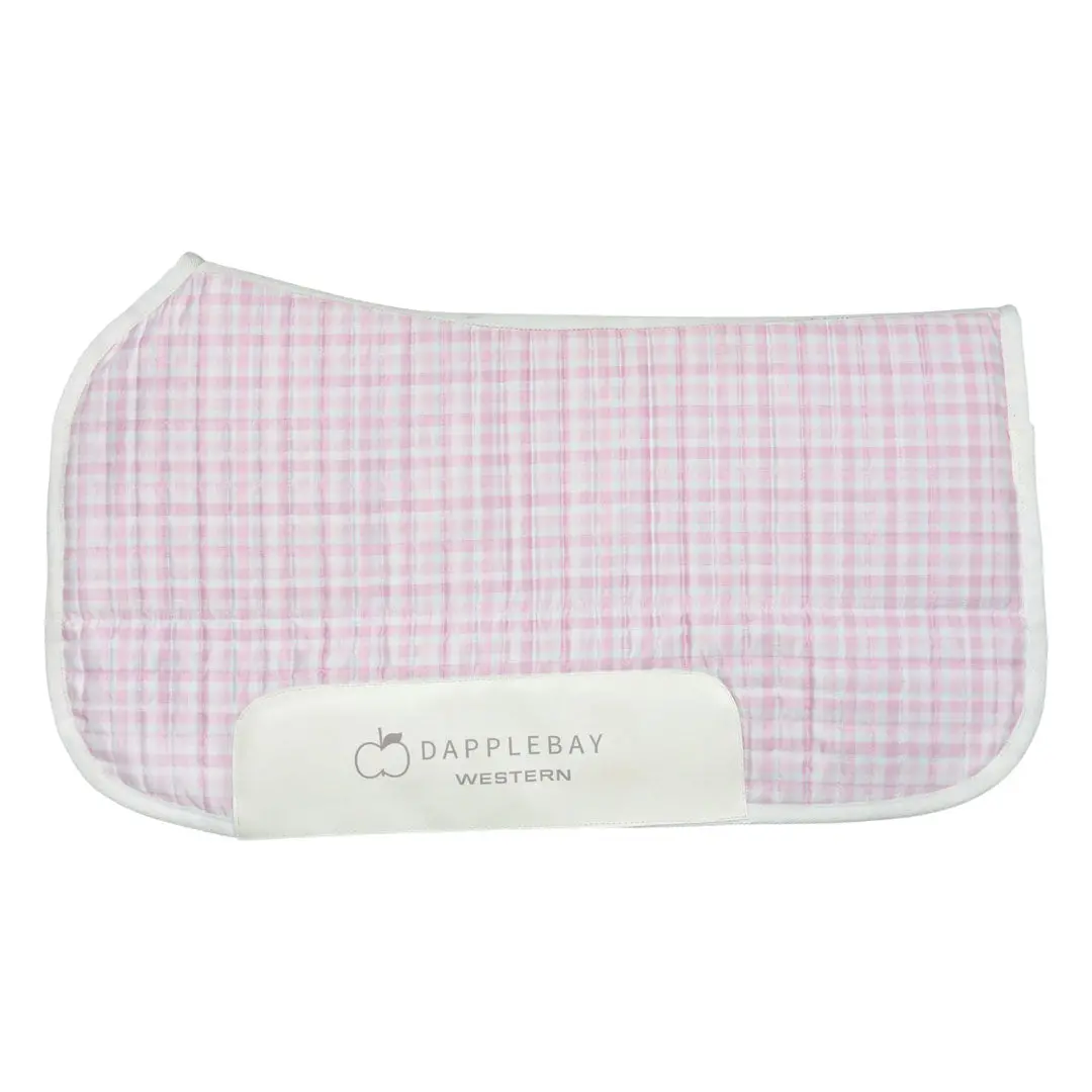Dapplebay Gingham Western Saddle Pad-Pink/White 1
