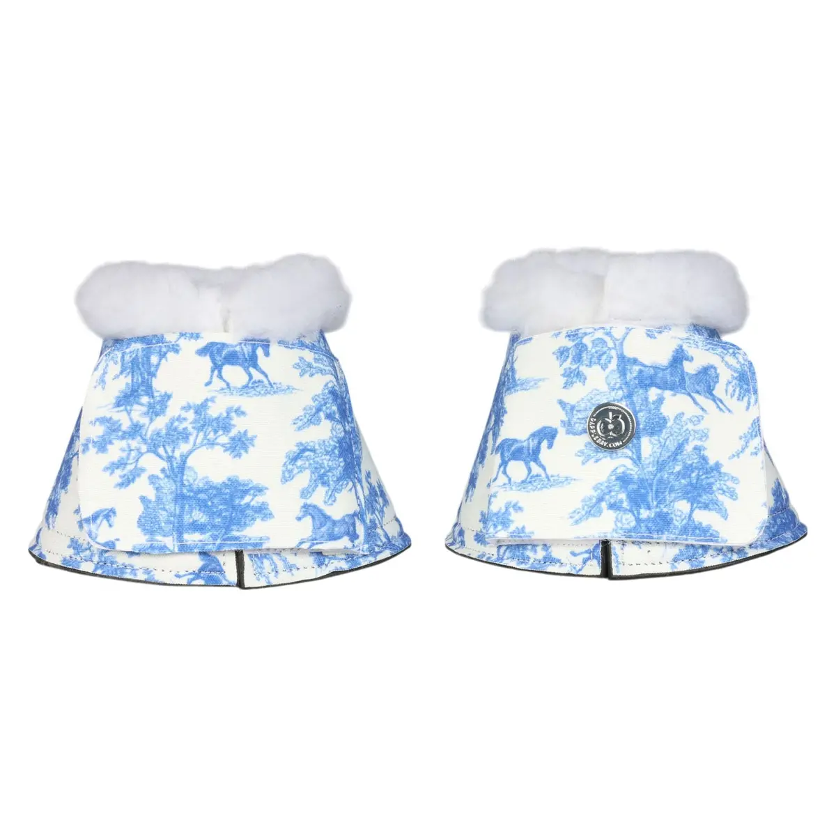 Dapplebay Equestrian Toile Bell Boots-Blue/White 1