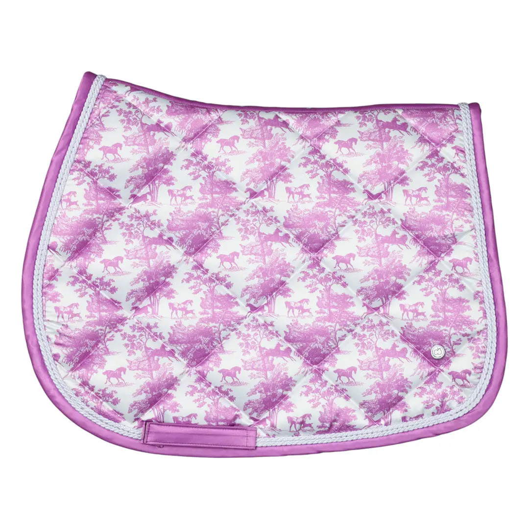 Dapplebay Equestrian Toile Pony Saddle Pad-Rose/White 1