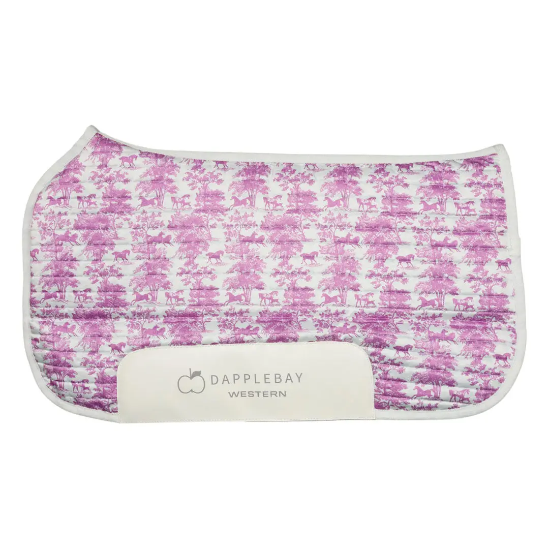 Dapplebay Equestrian Toile Western Saddle Pad-Rose/White 1