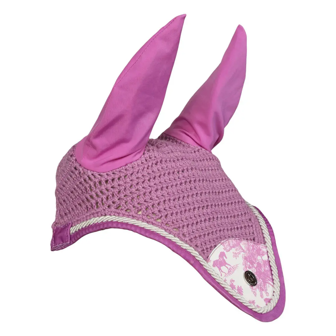 Dapplebay Equestrian Toile Pony Fly Veil-Rose/White 2