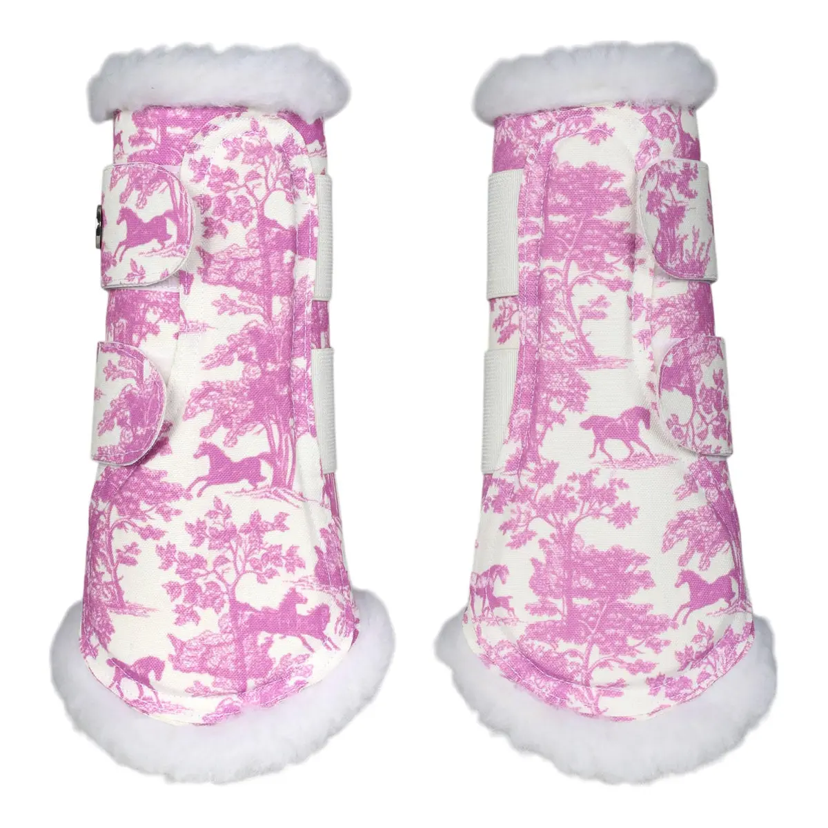 Dapplebay Equestrian Toile Brush Boots-Rose/White 1