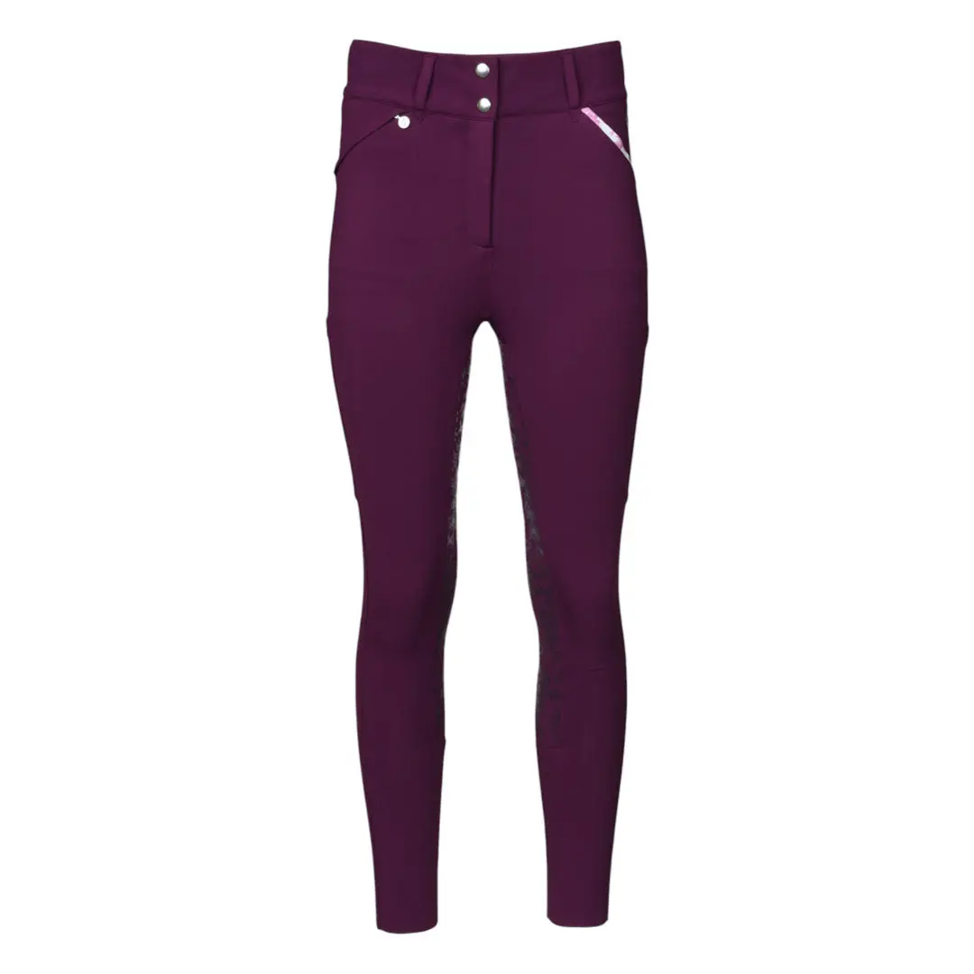 Dapplebay Equestrian Toile Compression Breeches-Plum 1