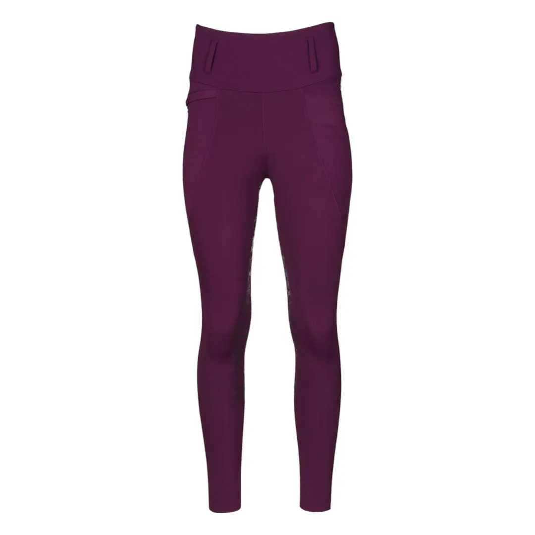 Dapplebay Equestrian Toile Essential Tights-Plum 1