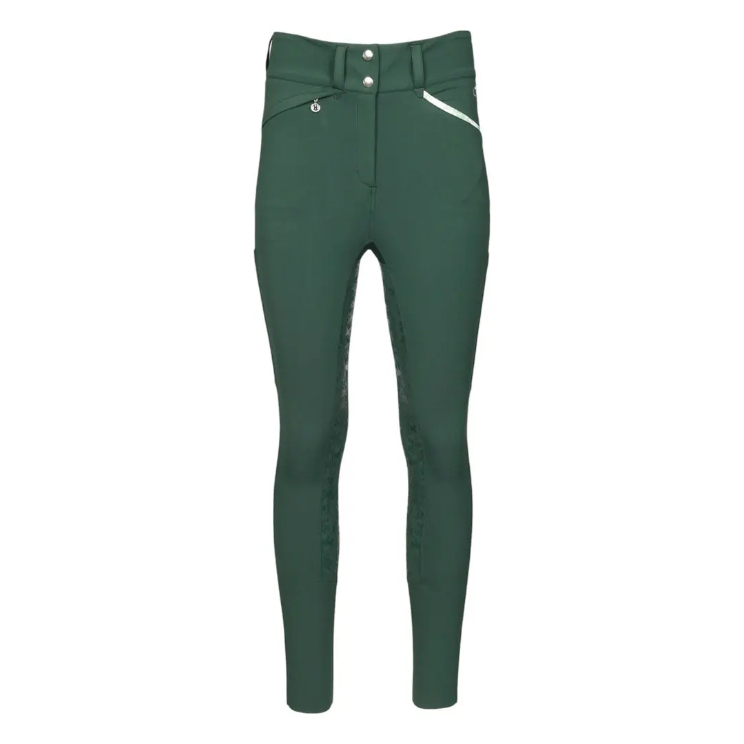 Dapplebay Equestrian Toile Compression Breeches-Evergreen 1