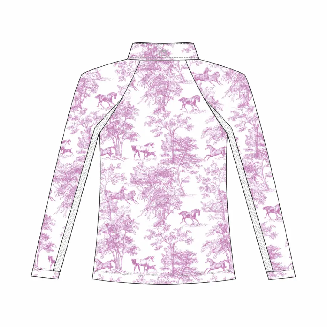 Dapplebay Kids Rose Equestrian Toile 1/4 Zip - Long Sleeve 2