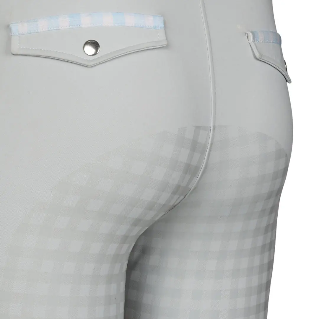 Dapplebay Kids Gingham Essential Full Seat Tights-Light Grey 5