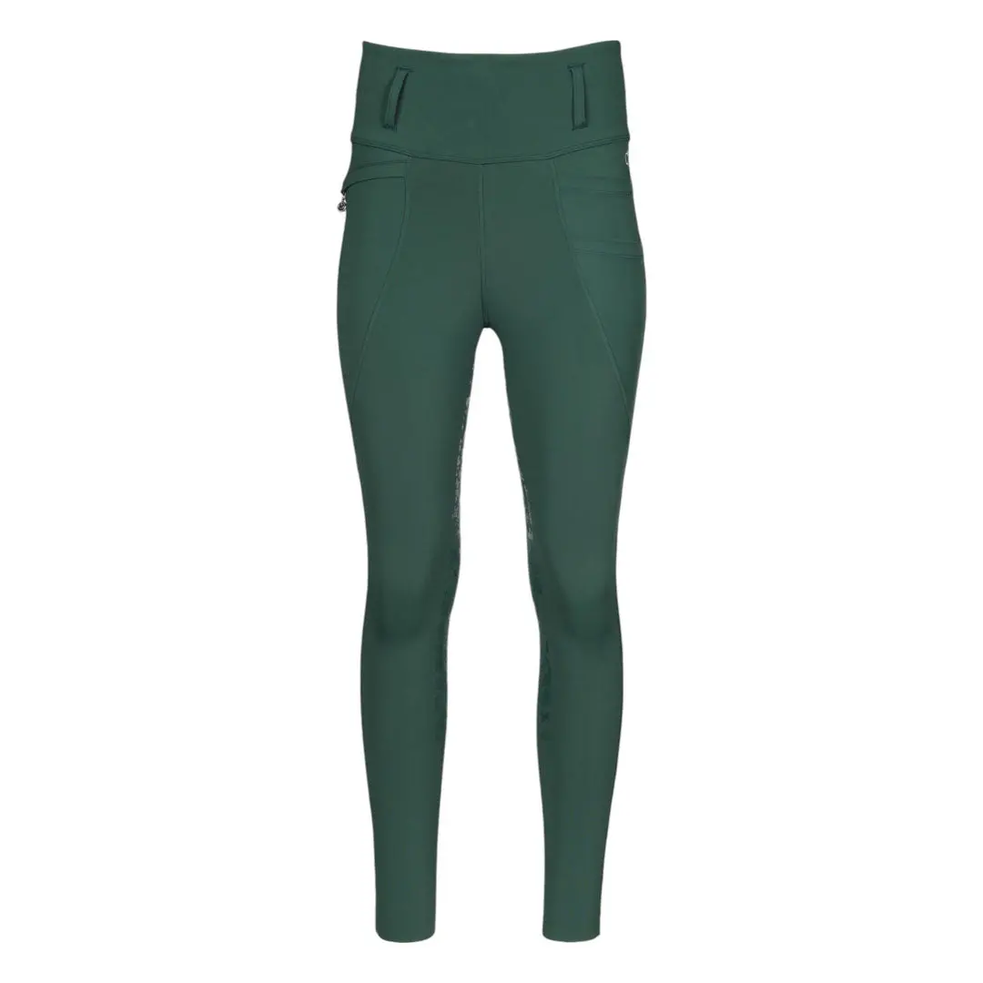 Dapplebay Kids Equestrian Toile Essential Tights-Evergreen 1