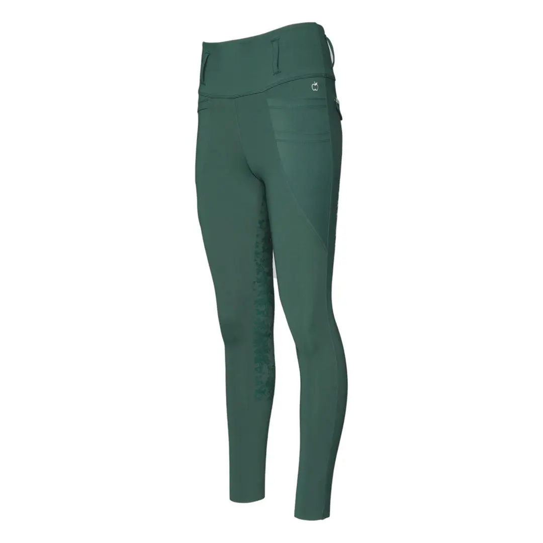 Dapplebay Kids Equestrian Toile Essential Tights-Evergreen 2