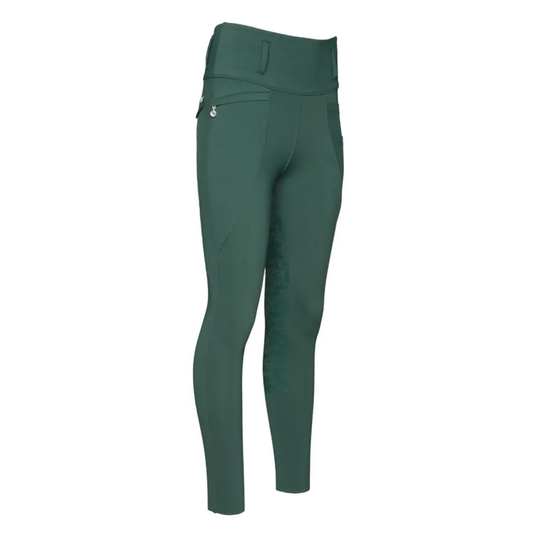 Dapplebay Kids Equestrian Toile Essential Tights-Evergreen 4