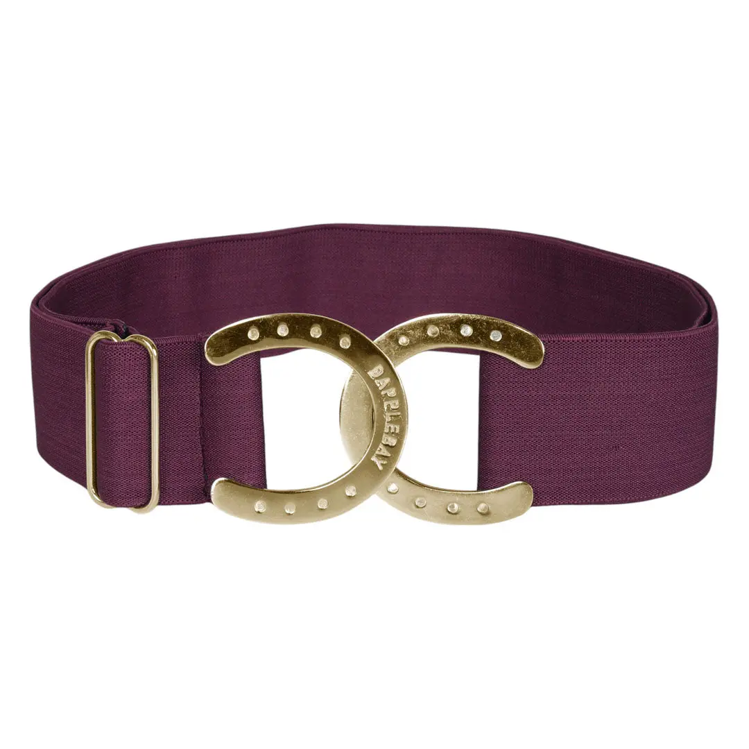 Dapplebay Horse Shoe Elastic Belt-Plum 2