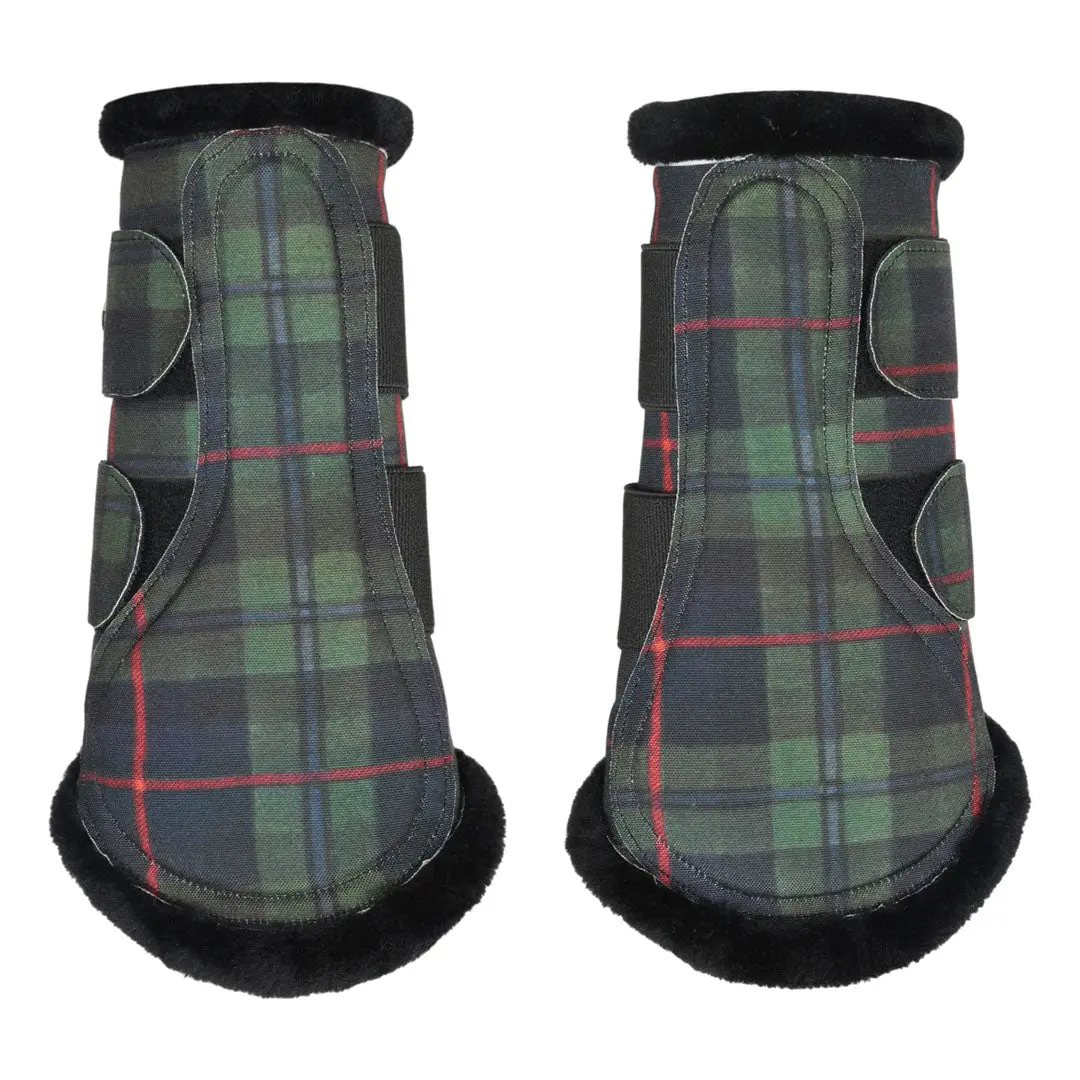 Dapplebay Holiday Plaid Brush Boots-Green 1