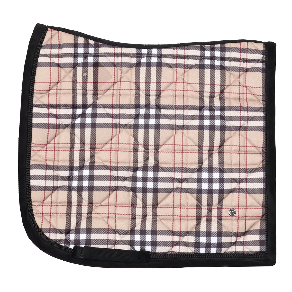 Dapplebay Holiday Plaid Dressage Saddle Pad-Tan 1