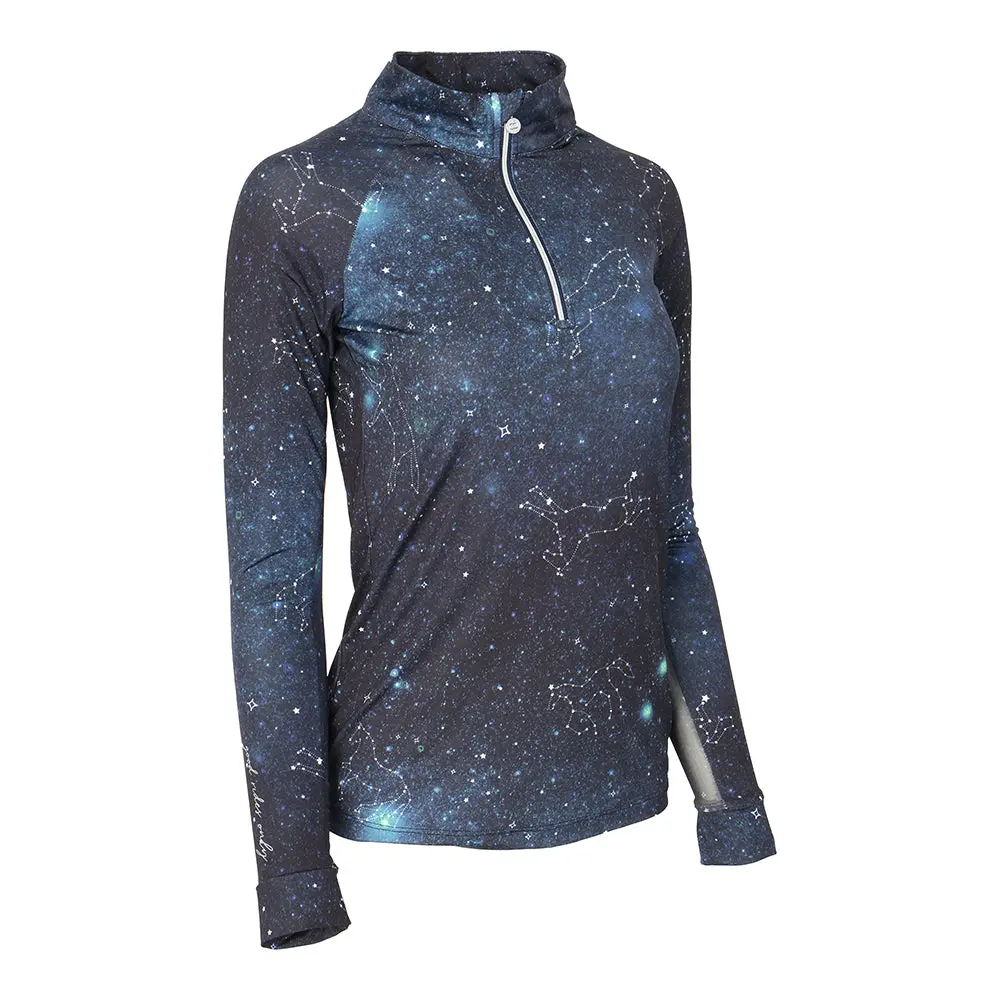 Dapplebay Midnight Constellation Ladies 1/4 Zip Riding Top 2