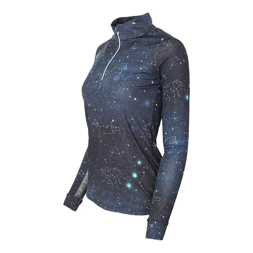Dapplebay Midnight Constellation Ladies 1/4 Zip Riding Top 3