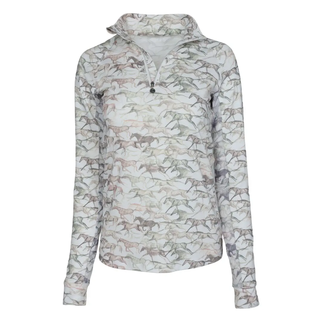 Dapplebay Galloping Watercolor 1/4 Zip Riding Top 1