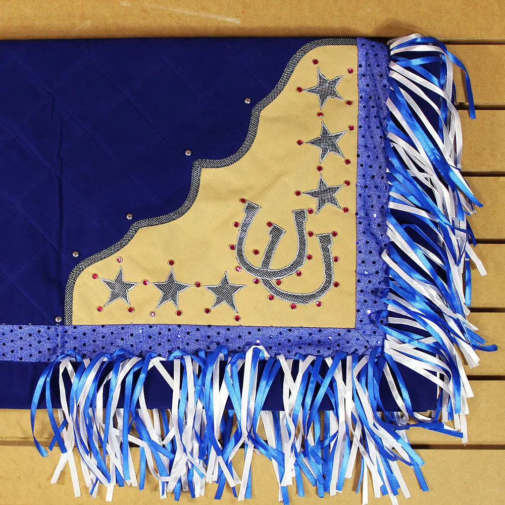 Csb236 Hilason Western Show Barrel Racing Rodeo Saddle Blanket Pad Navy Blue 1
