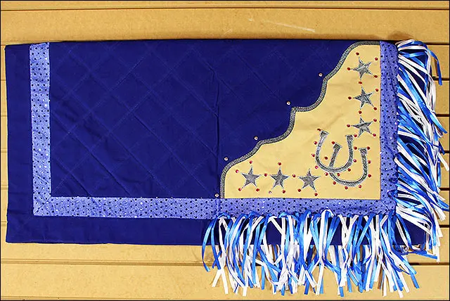 Csb236 Hilason Western Show Barrel Racing Rodeo Saddle Blanket Pad Navy Blue 2