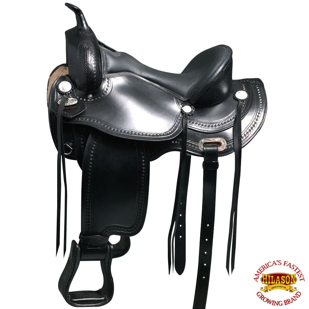 Hilason Western Horse Saddle American Leather Treeless Trail Pleasure | Barrel For Horses 1