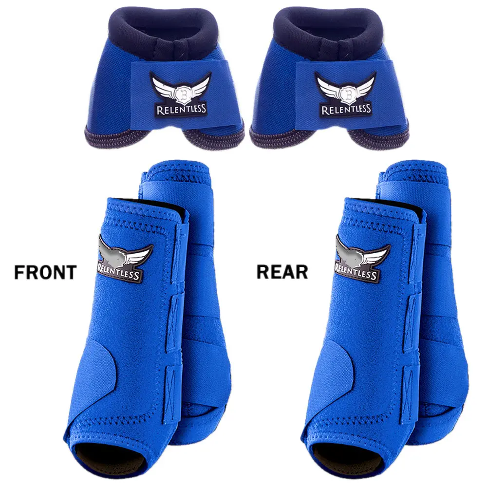 Blue Cactus Ropes Trevor Brazile Relentless Front Rear Sport Bell Boot 6 Pack Horse Leg Small Medium Large 1