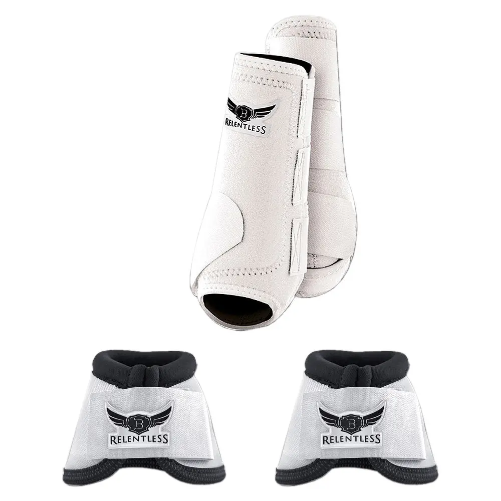 White Cactus Ropes Trevor Brazile Relentless 2 Front Sport Boot Bell Value Pack Horse Leg Small Medium Large 1
