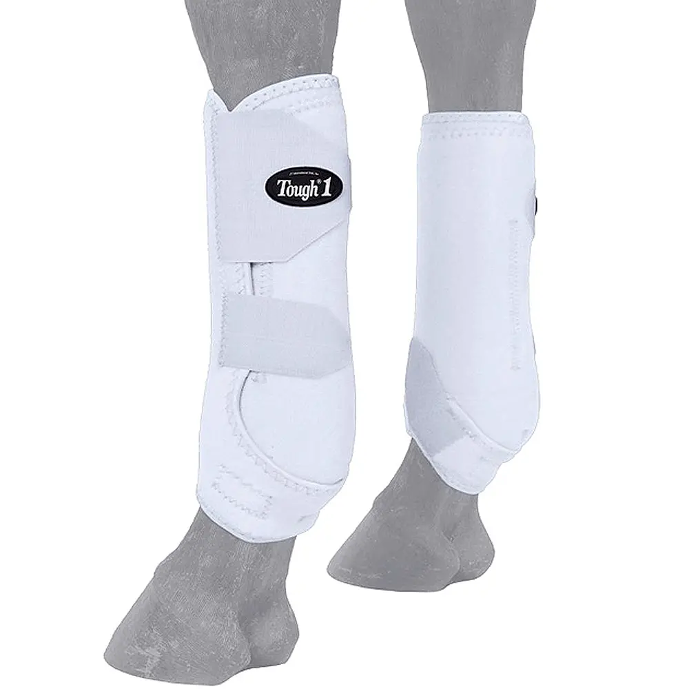 Large Tough 1 Extreme Vented Flexible Horse Leg Sport Boots Rear White 1