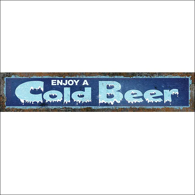 19.3X3.5 Rivers Edge Home Décor Heavy Metal Steel Cold Beer Durable Tin Sign 1