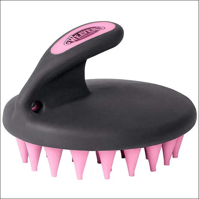 Weaver Leather Palm Held Coarse Horse Curry Comb W/ Large Rubber Bristles Gray 1