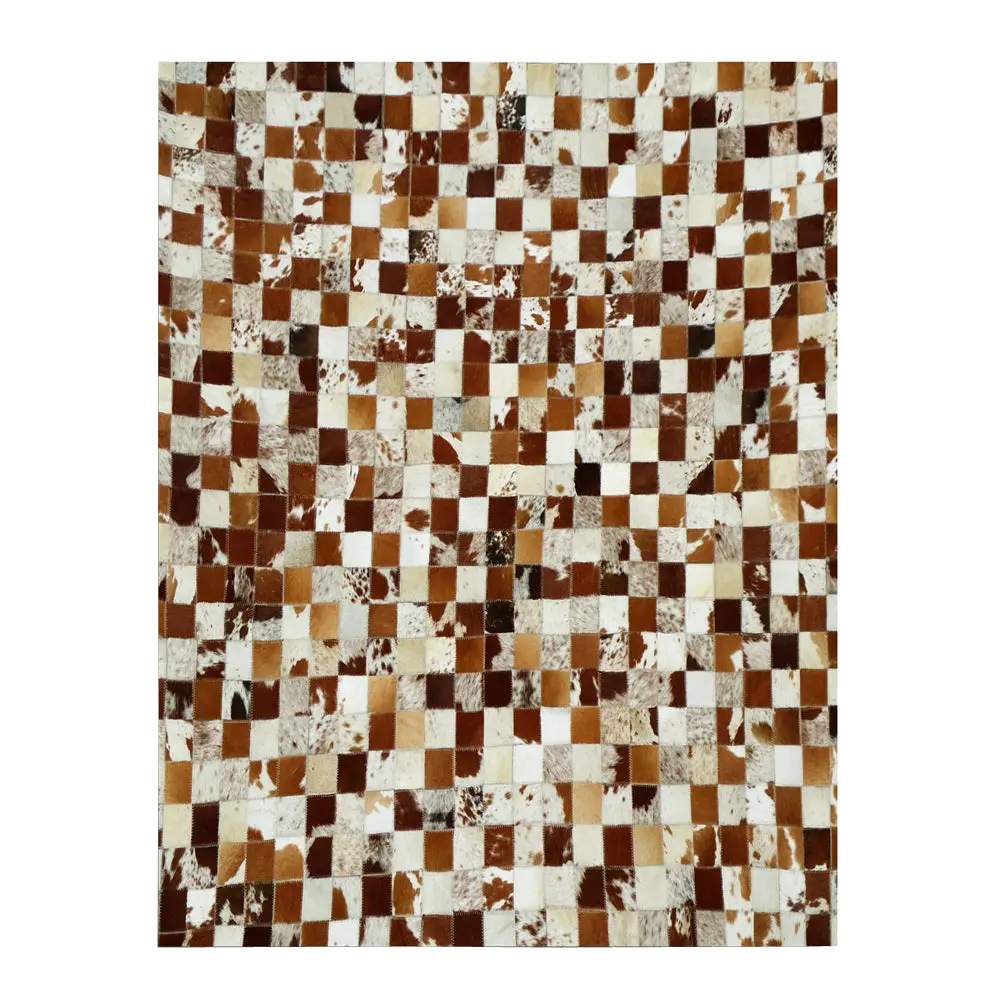 Home Decor Cowhide Hair On Leather Patchwork Area Rugs Carpet 1