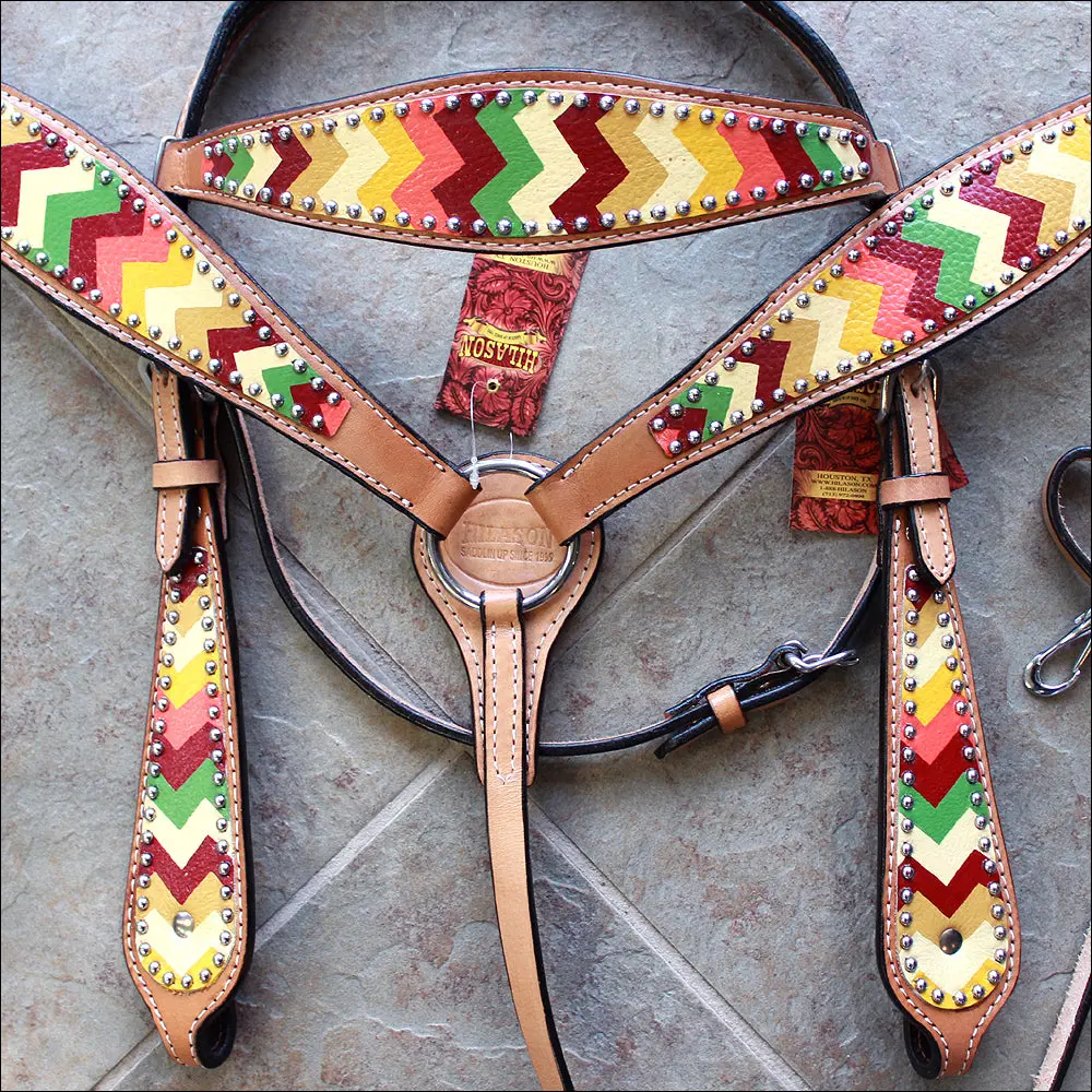Hilason Western Horse Headstall Breast Collar Set Tack American Leather| Bridle For Horses | Headstalls 1