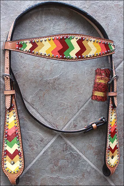 Hilason Western Horse Headstall Breast Collar Set Tack American Leather| Bridle For Horses | Headstalls 2