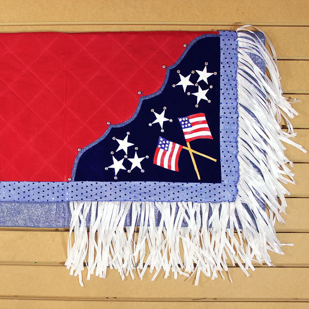 U-Hilason Handpaint Show Barrel Racing Saddle Blanket Pad Patriotic Us Flag 1